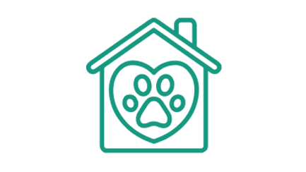 paw inside a house icon